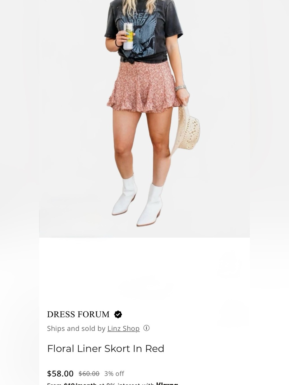 Dress Forum Dusty Pink Floral Ruffle Skort